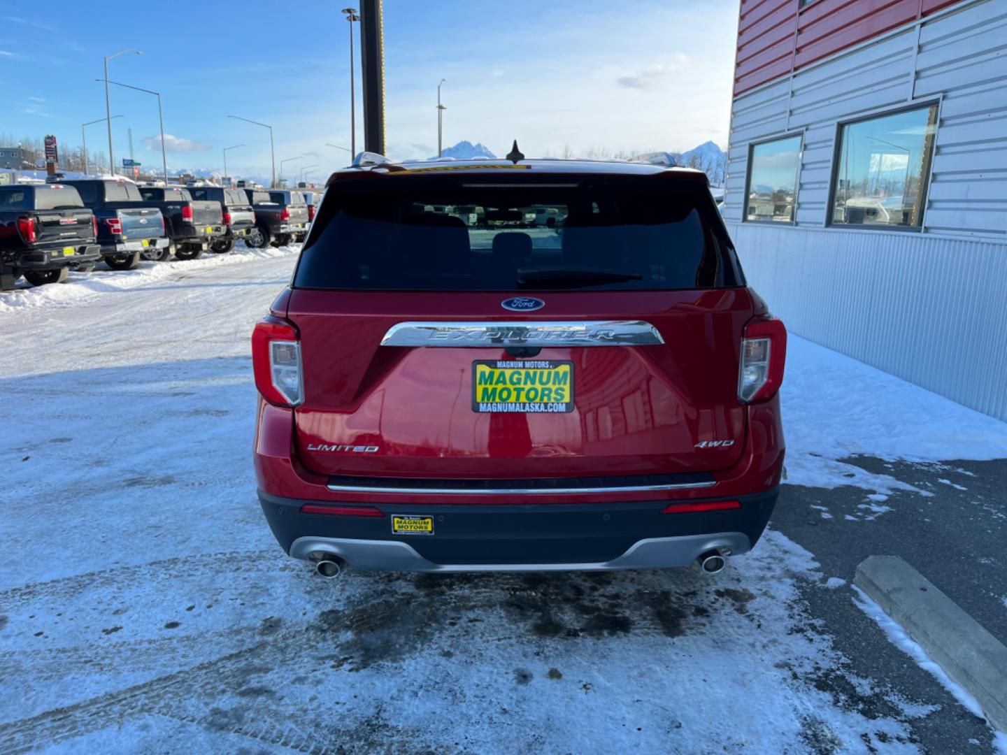 2021 Red /black leather Ford Explorer Limited AWD (1FMSK8FH7MG) with an 2.3L L4 DOHC 16V engine, 10A transmission, located at 1960 Industrial Drive, Wasilla, 99654, (907) 274-2277, 61.573475, -149.400146 - Photo#4